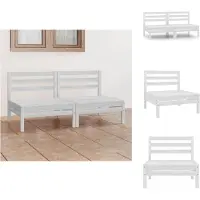 vidaXL Tuinset met 2 zitplaatsen, wit, grenenhout, massief hout - Tuinmeubels