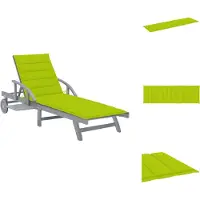 vidaXL Ligbed - Ligstoel - Ligbedden - Ligstoelen - Ligbed met kussen massief acaciahout
