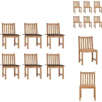 vidaXL Tuinstoel - Tuinstoelen - Buitenstoel - Buitenstoelen - Tuinstoelen 6 st met kussens massief teakhout