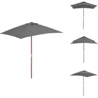 vidaXL Parasol Serene - Tuinparasol - 150 x 200 x 235 cm - Antraciet - Parasol