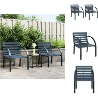 vidaXL Tuinstoel - Tuinstoelen - Stoel - Stoelen - Tuinstoelen 2 st hout grijs