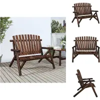 vidaXL Tuinbank - Tuinbanken - Parkbank - Tuinzetel - Tuinbank 2-zits 119x85x98 cm massief vurenhout