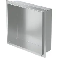 ECD-Germany Douchebak 30x30 cm zilverkleurig roestvrij staal inbouwframe Wandnis Douchebak LuxeBad