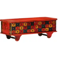 vidaXL Opbergkist rood, 110 x 40 x 40 cm, massief acaciahout