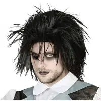 Bigbuy edward halloween pruik (Zwart)
