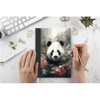 MuchoWow Notitieboek - Schrijfboek - Panda - Wilde dieren - Bloemen - Natuur - Notitieboekje klein - A5 formaat - Schrijfblok