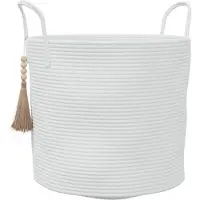 vidaXL Opbergmand Ø 40x35 cm katoen wit