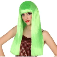 Bigbuy Verkleedpruik voor dames met lang stijl haar - Groen - Carnaval/party