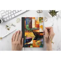 MuchoWow Notitieboek - Schrijfboek - Abstract - Kunst - Boot - Kleuren - Notitieboekje klein - A5 formaat - Schrijfblok