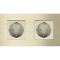 Perfect Switches WANDCONTACTDOOS | ALUMINIUM | GOUD | TWEEVOUDIG