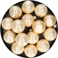 Merkloos Christmas Goods Kerstballen - 20x - champagne - glans/ mat - 6cm - Kerstbal