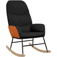 vidaXL Schommelstoel stof zwart