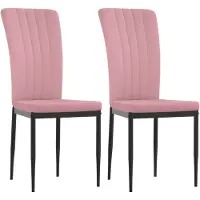 vidaXL Eetkamerstoelen 2 st fluweel roze