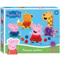 Creative Craft Group Peppa Pig pompom plakken - knutselset 4 figuren - creatief speelgoed, peuter, kleuter knutselen - schoencadeau Sint