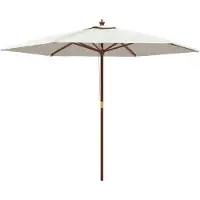vidaXL Parasol met houten paal 299x240 cm zandkleurig