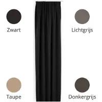 MESA LIVING Mesa Verduisterende gordijnen - Lichtgrijs - Haken - 150 x 250 cm