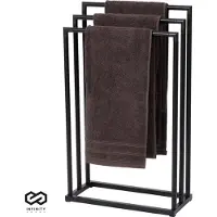 Infinity Goods Handdoekrek - Badkamer - 3 Armen - Handdoekstang - Handdoekenrek - Vrijstaand - Metaal - Mat Zwart