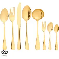 Brixy Bestekset - Goud - 39-Delig - 6 Persoons Bestek - Meerdere Gangen - Mes/Lepel/Vork - RVS - Goud