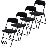 Infinity Goods Klapstoelen - Set van 4 - Vouwstoelen - Fluweel - Eettafelstoelen - Opklapbare Stoelen - 43 x 47 x 80 CM