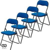 Infinity Goods Klapstoelen - Set van 4 - Vouwstoelen - Fluweel - Eettafelstoelen - Opklapbare Stoelen - 43 x 47 x 80 CM