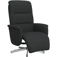 vidaXL Fauteuil verstelbaar met voetensteun stof zwart