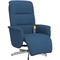 vidaXL Massagestoel verstelbaar met voetensteun stof blauw