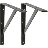 AMIG Plankdrager/planksteun van metaal - 2x - gelakt zwart - H400 x B275 mm - Tot 225 kg - Plankdragers