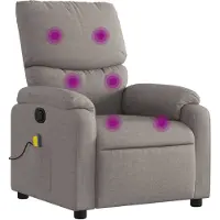 vidaXL Massagestoel verstelbaar stof taupe