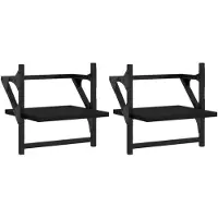 vidaXL Wandschappen met stangen 2 st 30x25x30 cm zwart