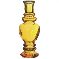 Ideas 4 Seasons Bloemenvaas Venice - voor kleine stelen/boeketten - gekleurd sierglas - helder okergeel - D5.7 x H15 cm
