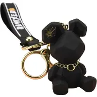 ECarla Sleutelhanger geometrische teddybeer - Zwart / goud