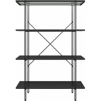 Dorel Home Wainwright-Boekenkast - Glas/Eiken - Zwart Metaal
