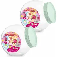 Forte Plastics Snoeppot/voorraadpot - 2x - 2L - mint groen - kunststof - D12 x H17 cm - Voorraadpot