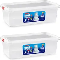 PlasticForte vershoudbakje - 6x - met deksel - 32 x 18 x 10 cm - 3.7L - meal prep bakjes