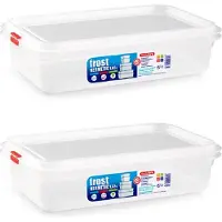 PlasticForte vershoudbakje - 6x - met deksel - 26 x 18 x 7 cm - 1.6L - meal prep bakjes