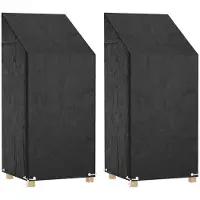 vidaXL Tuinstoelhoezen 2 st met 8 oogjes 65x65x110/150 cm polyetheen