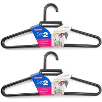 PlasticForte Kledinghangers - 8x - zwart - kunststof - 41 cm