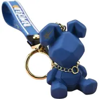 ECarla Sleutelhanger geometrische teddybeer - Blauw / goud