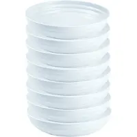 PlasticForte Kommetjes/schaaltjes - 8x - dessert/ontbijt - kunststof - D22 x 5.5 cm - Ivoor wit