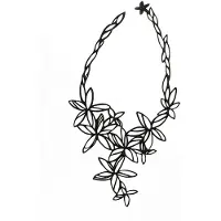 Batucada - Hawaii - Collier - Plantaardige Oorsprong en Hypoallergeen – Antiallergisch – Zwart - lengte 40 cm – effect Tattoo
