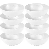 PlasticForte Kommetjes/schaaltjes - 8x - Dessert/ontbijt - Kunststof - D13 cm - Ivoor wit