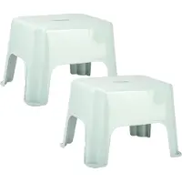 PlasticForte Keukenkrukje/opstapje - 2x - Handy Step - mintgroen - kunststof - 40 x 30 x 28 cm