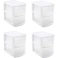 PlasticForte Ladeblok - Set van 4x stuks - 2 lades - bureau organizer - 39 x 29 x 40 cm