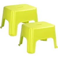 PlasticForte Keukenkrukje/opstapje - 2x - Handy Step - groen - kunststof - 40 x 30 x 28 cm