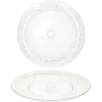 PlasticForte onbreekbare taart/gebakbordjes - 4x - kunststof - kristal stijl - transparant - 15 cm