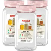 PlasticForte Voorraadpot/bewaarpot - 6x - 600 ml - kunststof - oud roze - B7 x H15 cm