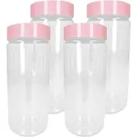 PlasticForte Voorraadpot/bewaarpot - 4x - 650 ml - kunststof - oud roze - B7 x H18 cm