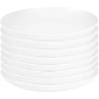 PlasticForte Rond bord/camping bord - 8x - D25 cm - Ivoor wit - kunststof