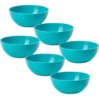 PlasticForte kommetjes/schaaltjes - 6x - dessert/ontbijt - kunststof - D12 x H5 cm - blauw - BPA vrij