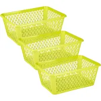 PlasticForte opbergmand/kastmandje - 3x - 13 liter - groen - kunststof - 26 x 37 x 14 cm